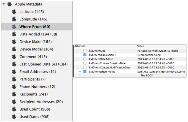 SUMURI RECON LAB Software Apple Meta